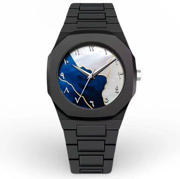 Blue & White Dial Arabic Watch