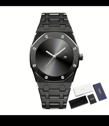 Aura watch in metal with date and time working