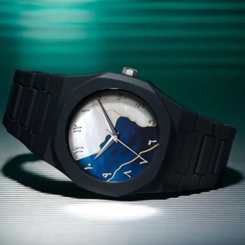 Blue & White Dial Arabic Watch