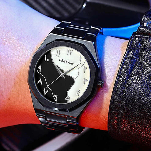 Black & White Arabic Aura Watch